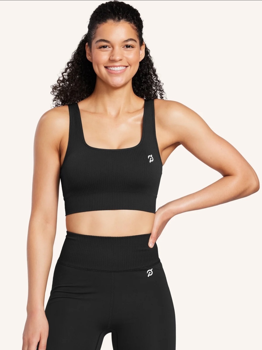 Peloton Seamless Square Neck Sports Bra Black XL / XXL NWT